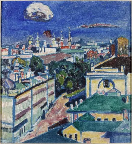 Näkymä Moskovasta Kandinskyn asunnon ikkunasta nro 1, Zoubovsky-aukio - Vassily Kandinsky