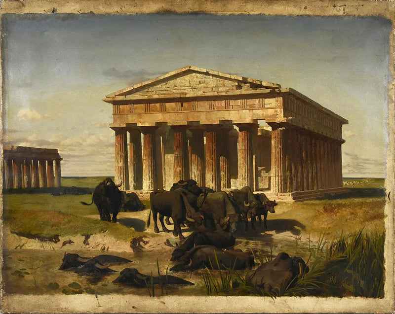 Paestumin näkymä - Jean-Léon Gérôme