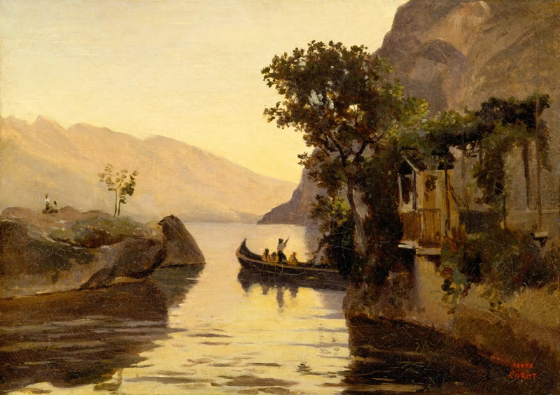 Riva-näkymä, Italian Tiroli - Jean-Baptiste Camille Corot