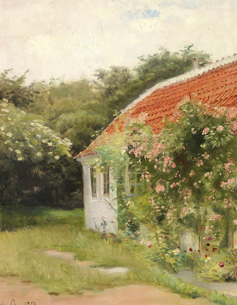 Näkymä Skageniin Havehusetilla (puutarhatalo). -Michael Peter Ancher