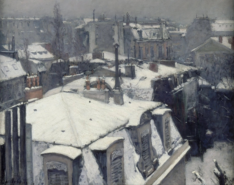 Kattojen näkymä - Gustave Caillebotte