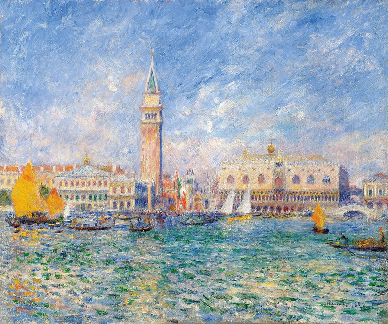 Näkymä Venetsiasta, Dogien palatsi - Pierre-Auguste Renoir