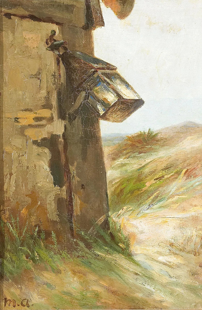Näkymä dyyneille ja lyhty talon päällä. - Michael Peter Ancher