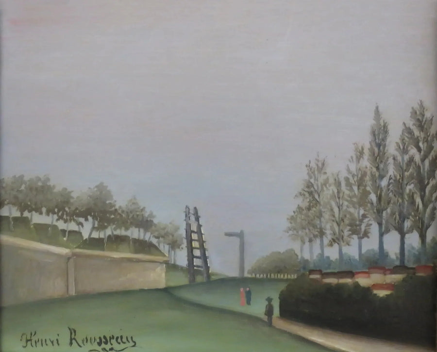 Näkymä linnoituksiin vasemmalla Vanvesin portin vieressä - Henri Rousseau