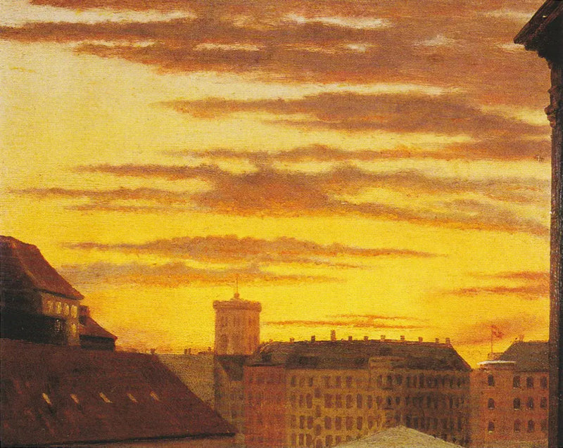 Näkymä Havnegaden katoista ja Nikolai-tornista. - Peder Severin Krøyer