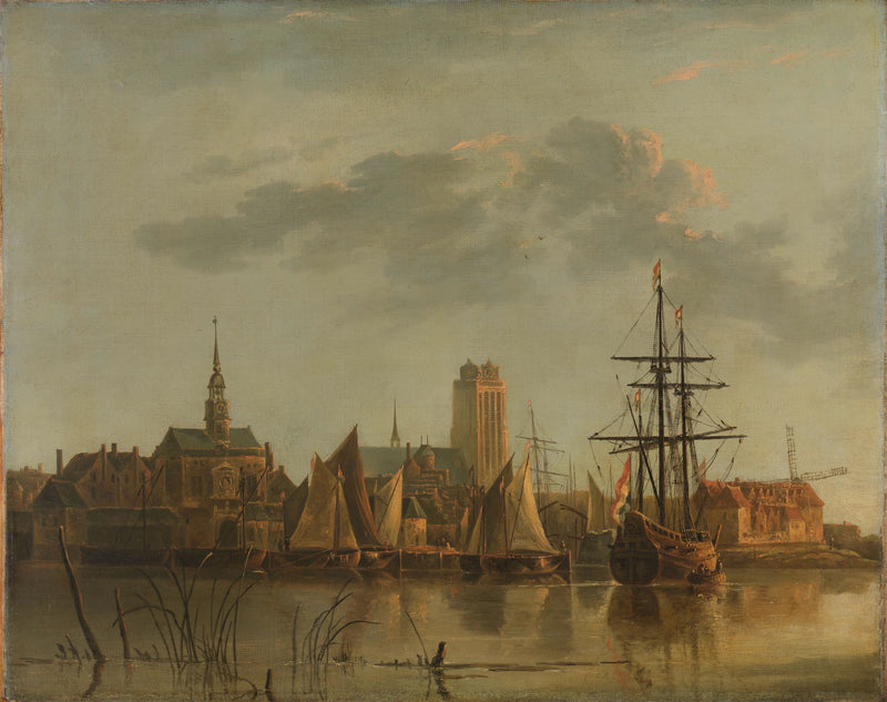 Vue de Dordrecht au coucher du soleil - Aelbert Cuyp