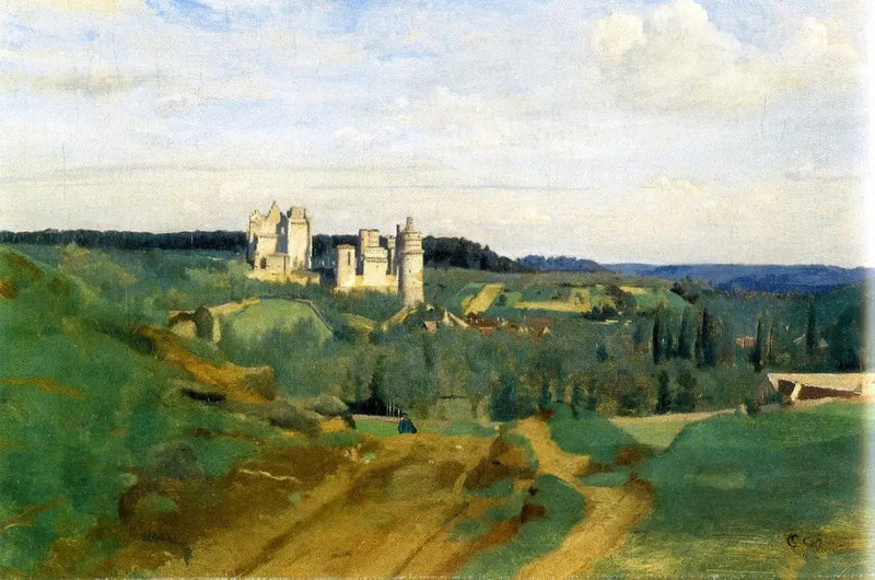 Pierrefondsin linnanäkymä - Jean-Baptiste Camille Corot