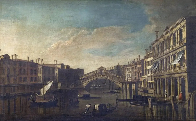 Näkymä Grand Canalille Rialto-sillalle päin, Venetsia - Canaletto