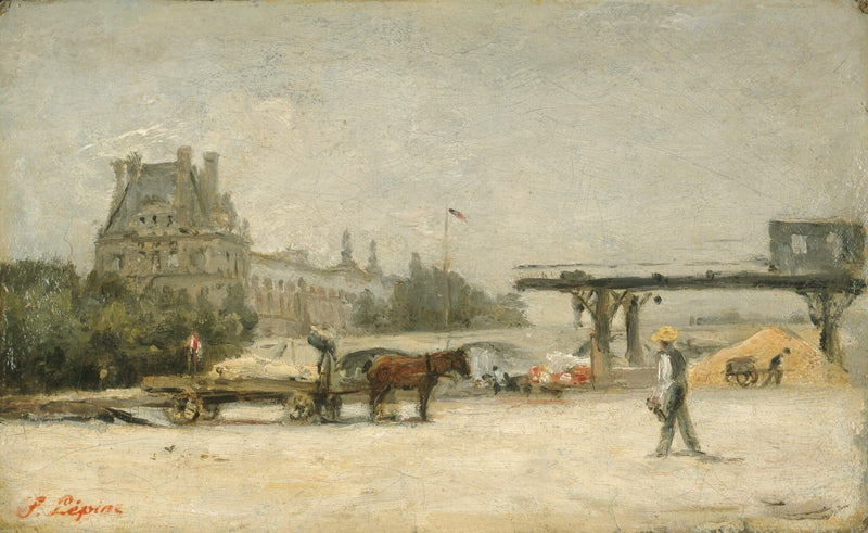 Näkymä Louvreen - Stanislas Lépine