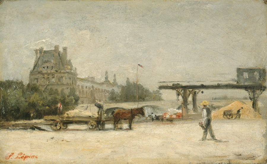Näkymä Louvreen - Stanislas Lépine