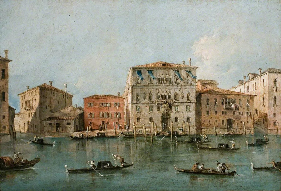 Näkymä Palazzo Loredan dell'Ambasciatore Grand Canalilta, Venetsia - Francesco Guardi