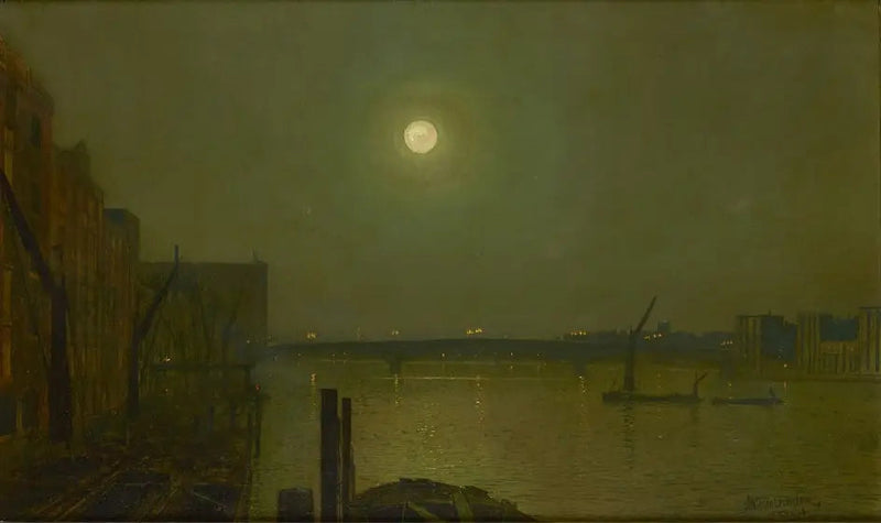 Näkymä Southwarkin sillalta yöllä - John Atkinson Grimshaw