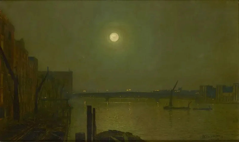 Näkymä Southwarkin sillalta yöllä - John Atkinson Grimshaw