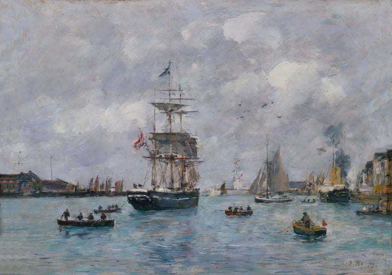 Havren sataman näkymä - Eugène Boudin