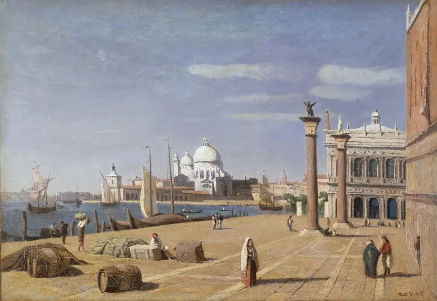 Näkymä Schiavoni-laiturilta - Jean-Baptiste Camille Corot