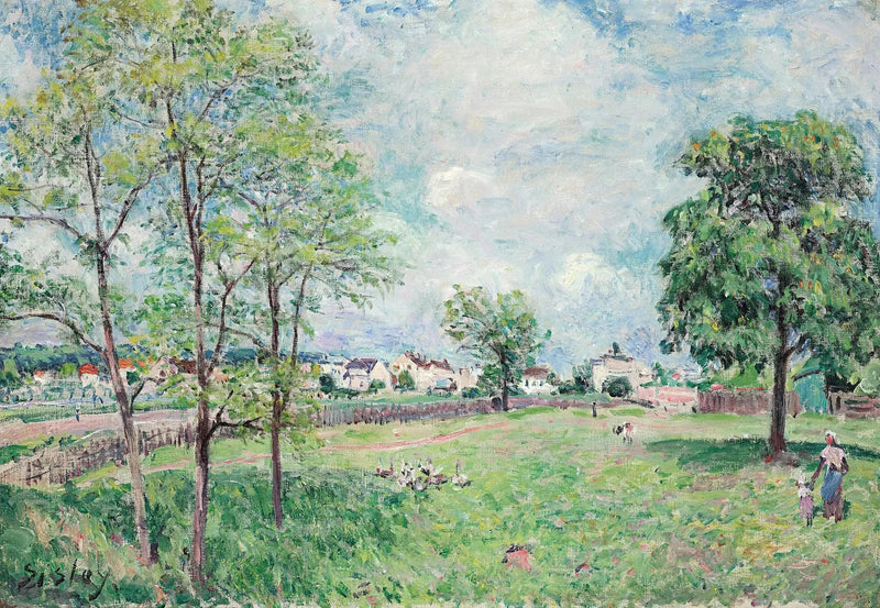 Kylän näkymä - Alfred Sisley