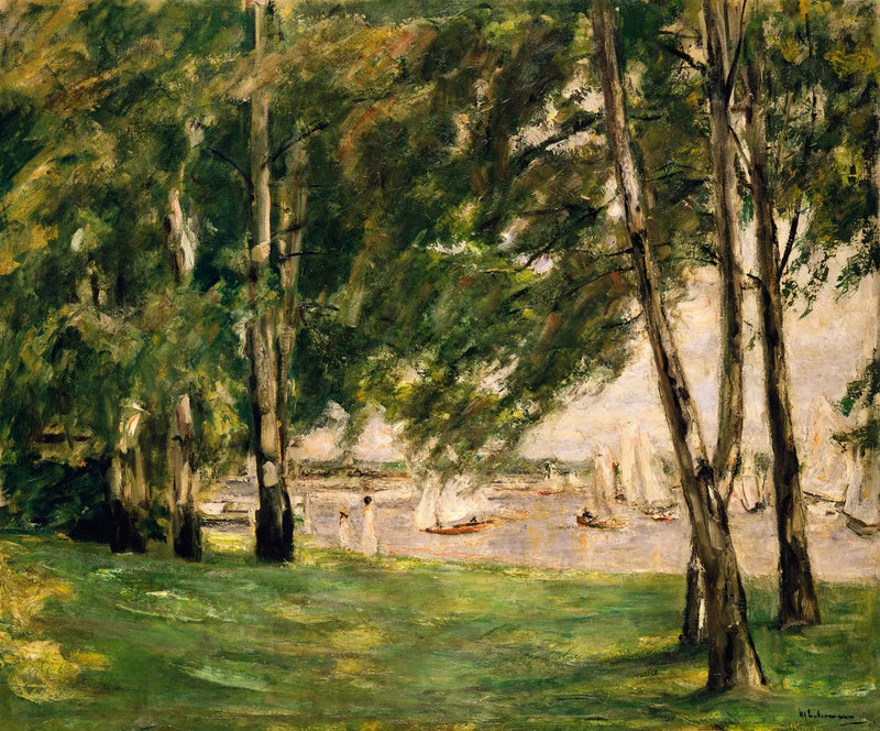 Näkymä Wannsee-järvelle purjeveneiden kanssa - Max Liebermann