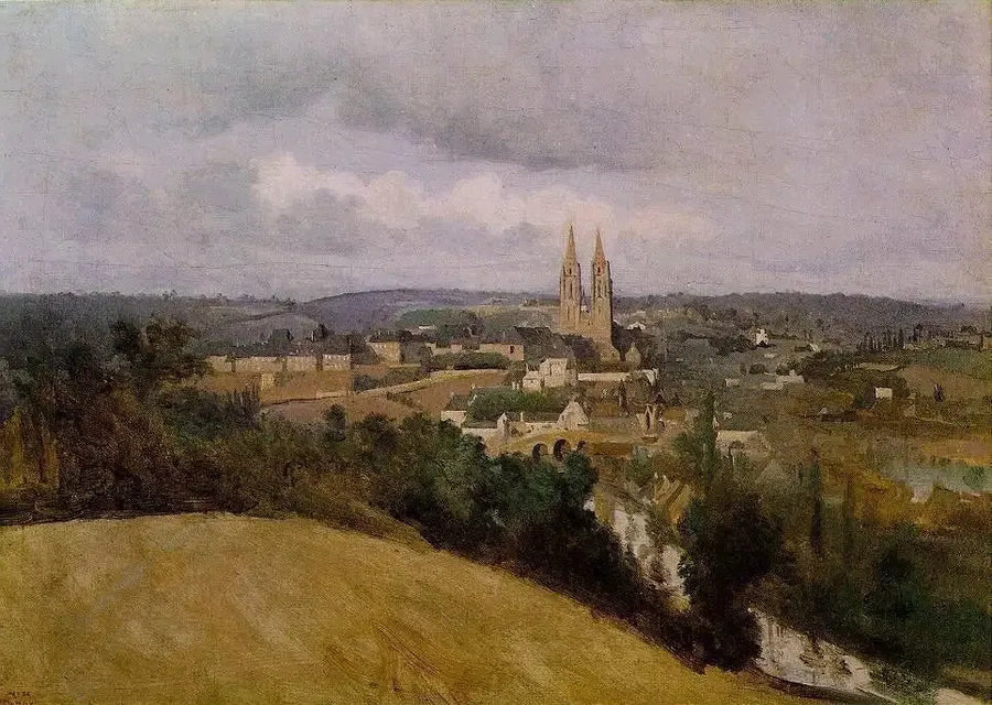 Yleiskuva Saint-Lô:n kaupungista - Jean-Baptiste Camille Corot