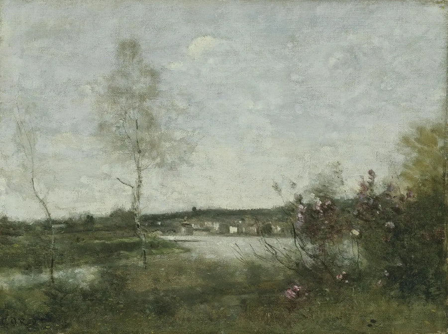 Kaukaa näky Corbeilistä, aamu - Jean-Baptiste Camille Corot
