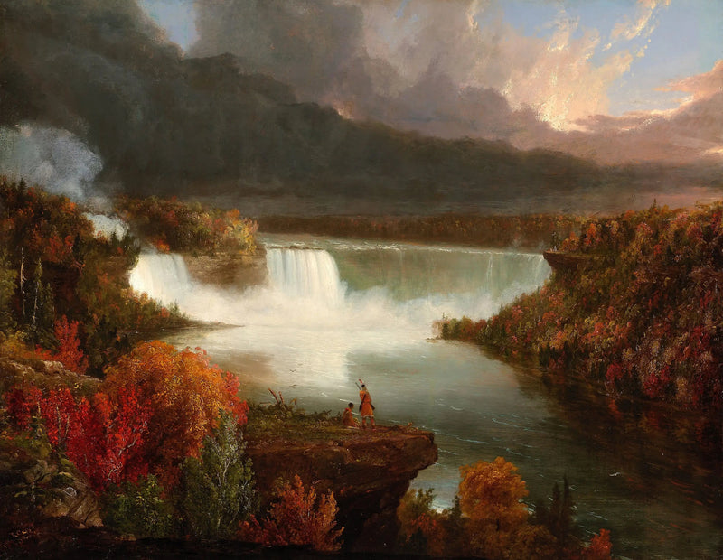 Kaukaa näkyvät Niagaran putoukset - Thomas Cole