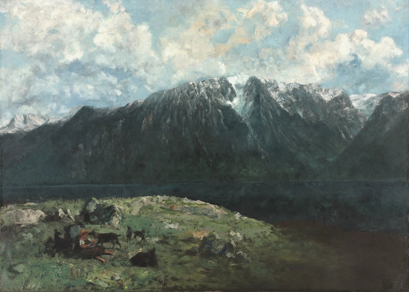 Panoraamanäkymä Alpeille, Les Dents du Midi - Gustave Courbet