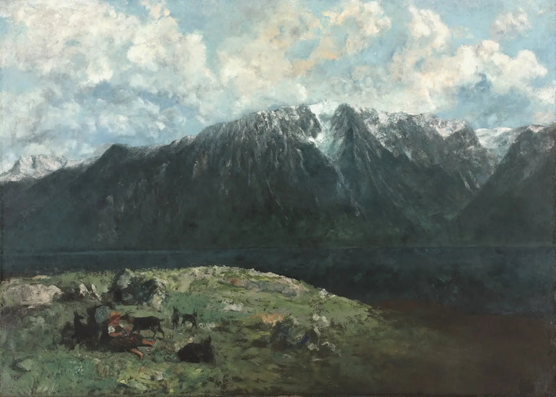 Panoraamanäkymä Alpeille, Les Dents du Midi - Gustave Courbet