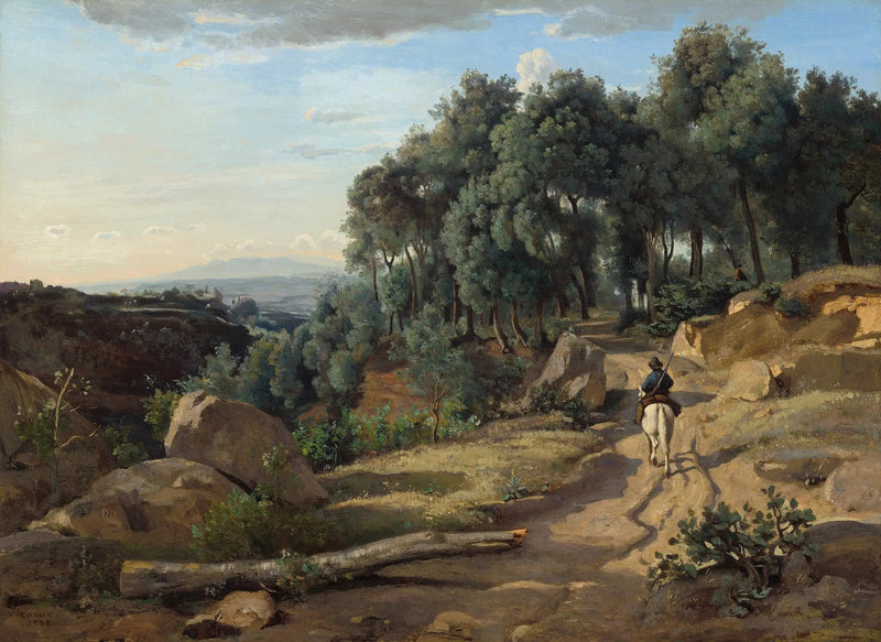 Näkymä Volterran lähellä - Jean-Baptiste Camille Corot