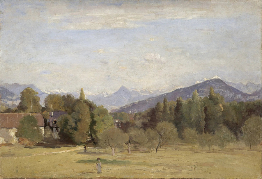 Näkymä Châtelaineen kaupungista Genevessä - Jean-Baptiste Camille Corot
