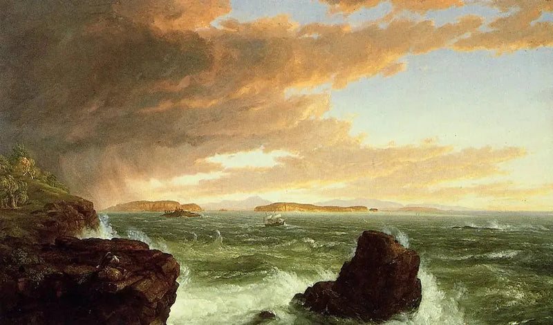 Näkymä Frenchmanin lahdelle Mont Désertin saarelta, myrskyn jälkeen - Thomas Cole