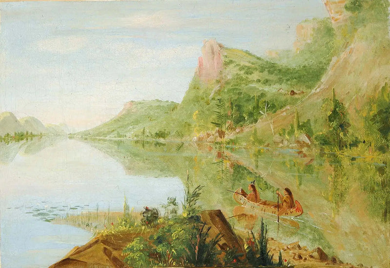 Näkymä Wisconsin-joelle, Winnebago Ampuvat Ankat - George Catlin