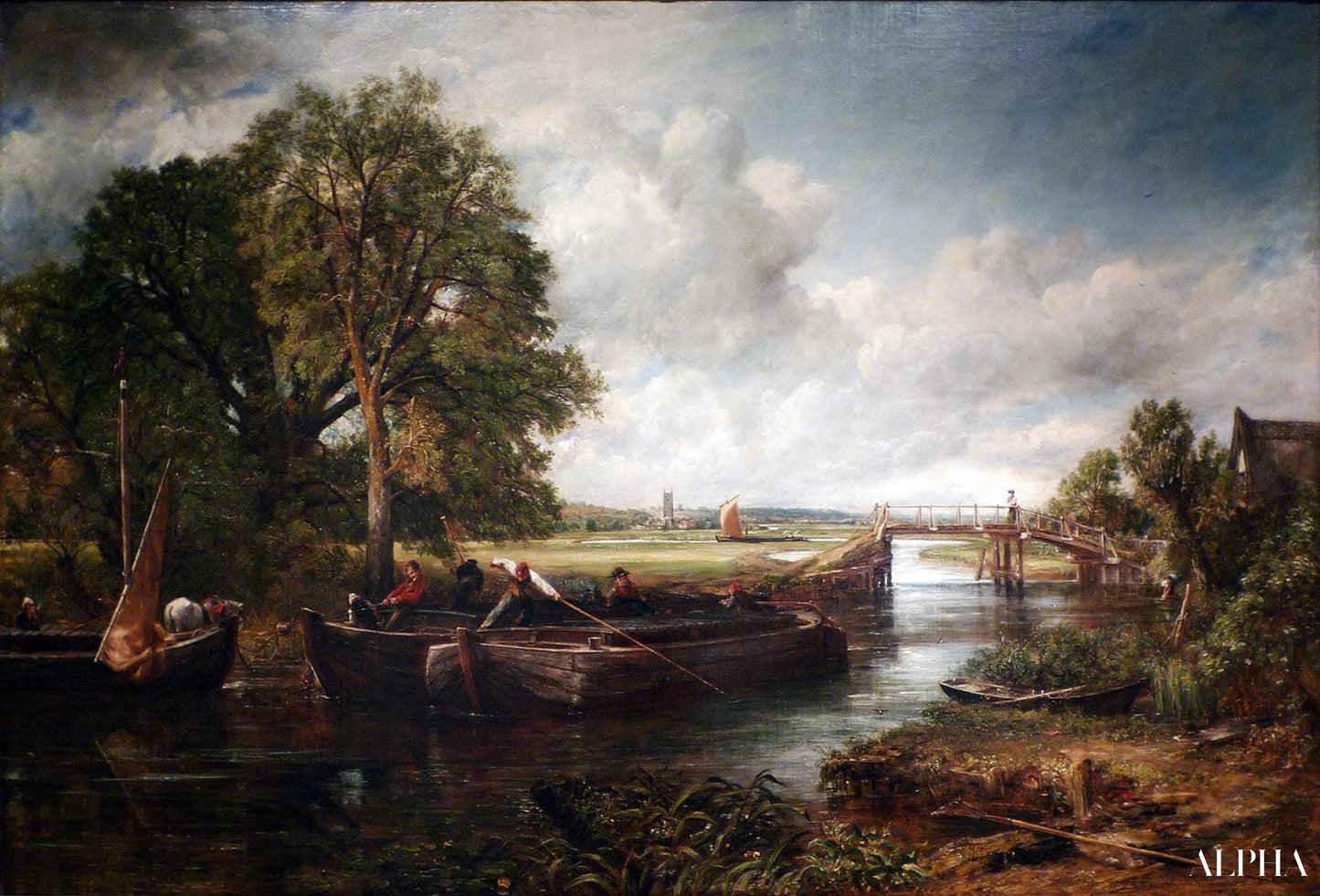 "Näkymä Stour-joelle lähellä Dedhamia, 1822 - John Constable - Korkealaatuiset taulujen ja maalauksien reproduktiot"
