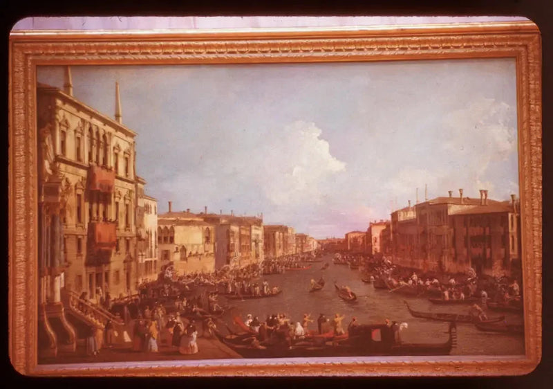 Näkymä Grand Canalille Palazzo Balbin ja Rialton sillan välillä regatan aikana - Canaletto