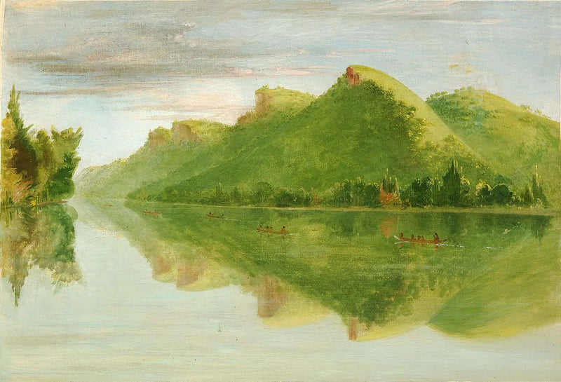 Näkymä ylä-Mississippiin, upeita preeria-alueita - George Catlin