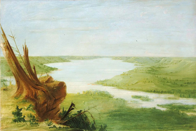 Näkymä Sainte-Croix-järvelle, Haut-Mississippi - George Catlin