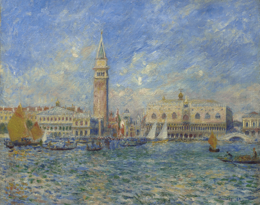 Vue de Venise, le palais des Doges, 1881, Pierre-Auguste Renoir – reproduction peinture à l’huile
