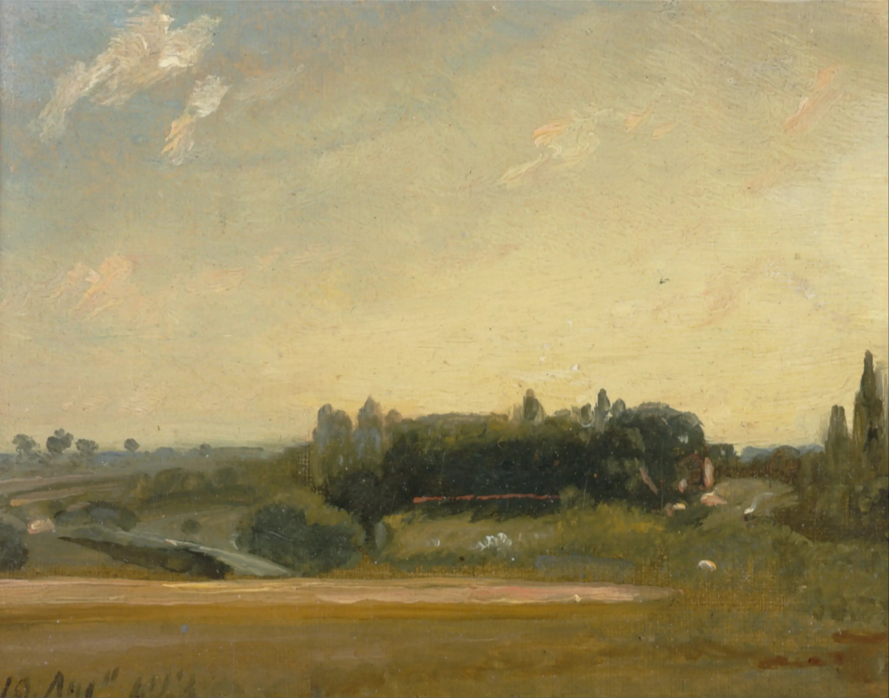 Vue vers le presbytère, East Bergholt - John Constable image 1 reproduction artisanale de tableau