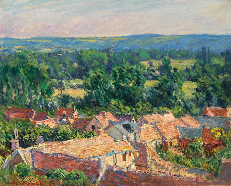 Näkymä Giverny W1072:n kylään - Claude Monet