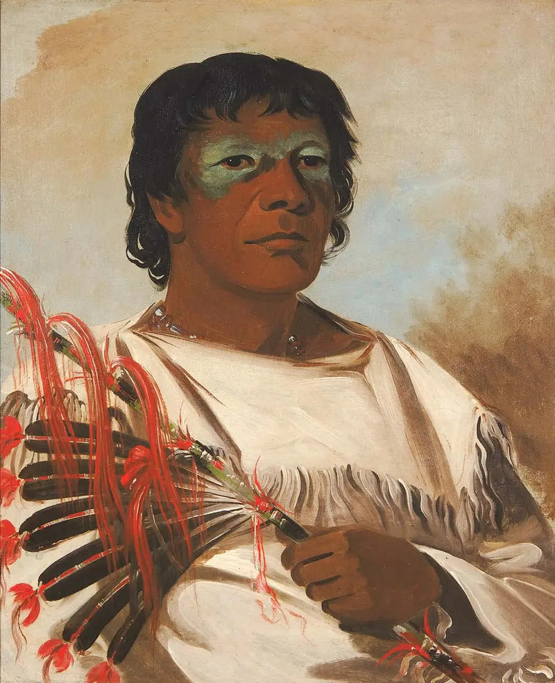 Wah-pe-kée-suck, Valkoinen pilvi (joka tunnetaan nimellä Profeetta), Black Hawk'n neuvonantaja - George Catlin