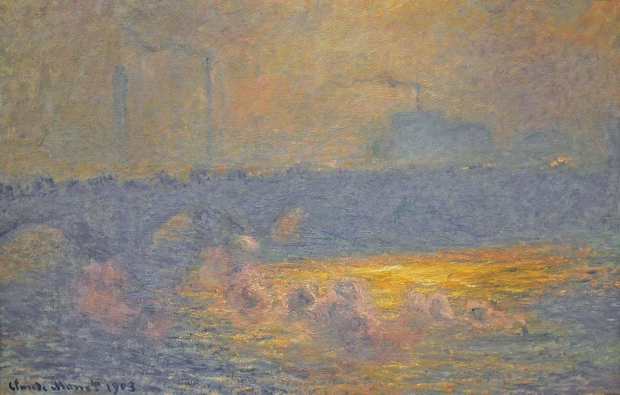 Waterloon silta, auringonvalo ja savut - Claude Monet