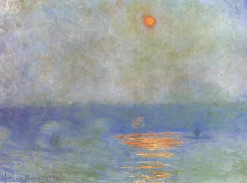 Waterloo-silta: aurinko sumussa - Claude Monet