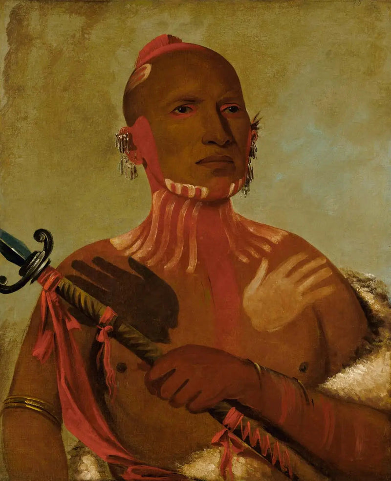 Wée-arkki, järvitaimenpää, kettu-soturi - George Catlin