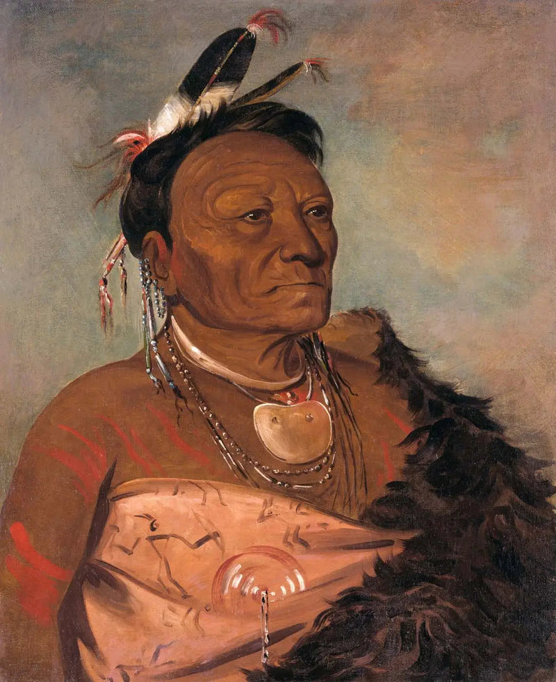 Wee-tá-ra-shá-ro, johtaja heimon - George Catlin