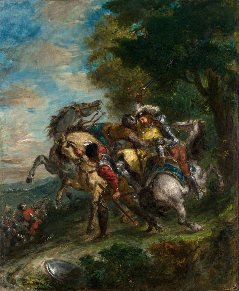 Weislingen vangittuna Götzin miesten toimesta - Eugène Delacroix