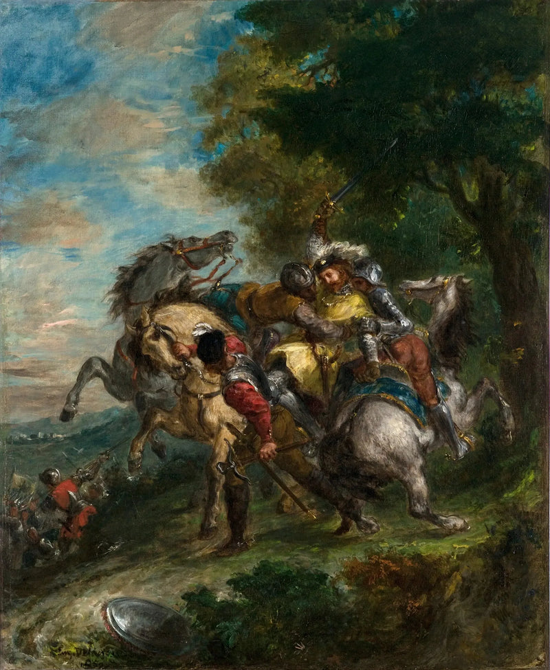 Weislingen vangittuna Götzin miesten toimesta - Eugène Delacroix