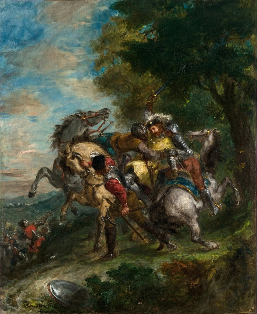 Weislingen vangittuna Götzin miesten toimesta - Eugène Delacroix