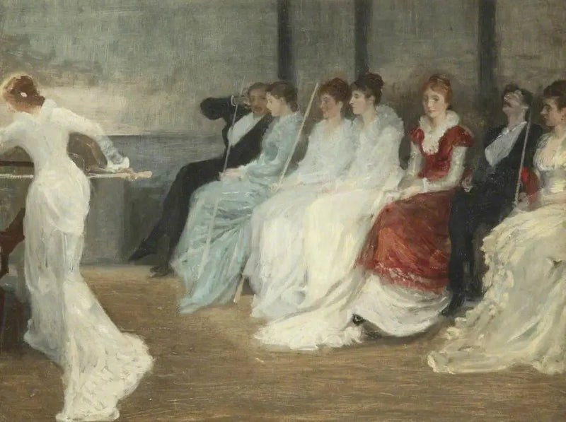 Whistler ja Leylandin perhe biljardihuoneessa, Speke Hall - James Abbott McNeill Whistler