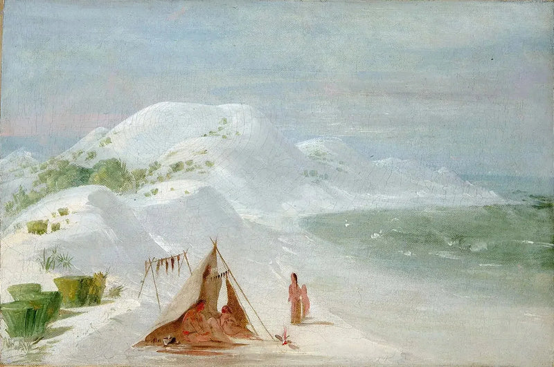 Valkoiset hiekka- ja kalliojyrkänteet, Santa Rosan saarella, lähellä Pensacolaa - George Catlin