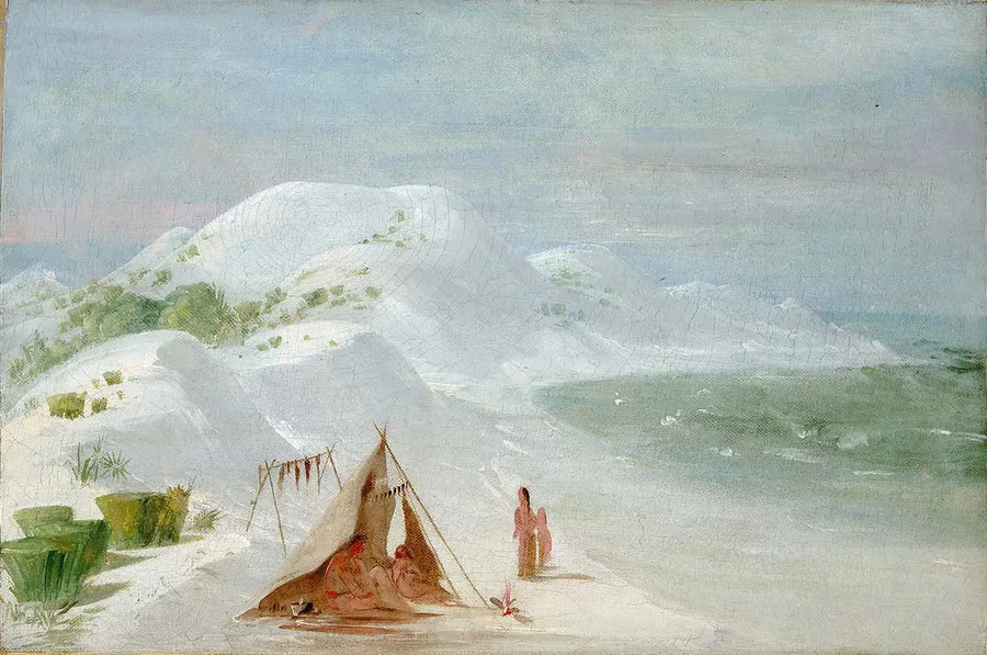 Valkoiset hiekka- ja kalliojyrkänteet, Santa Rosan saarella, lähellä Pensacolaa - George Catlin
