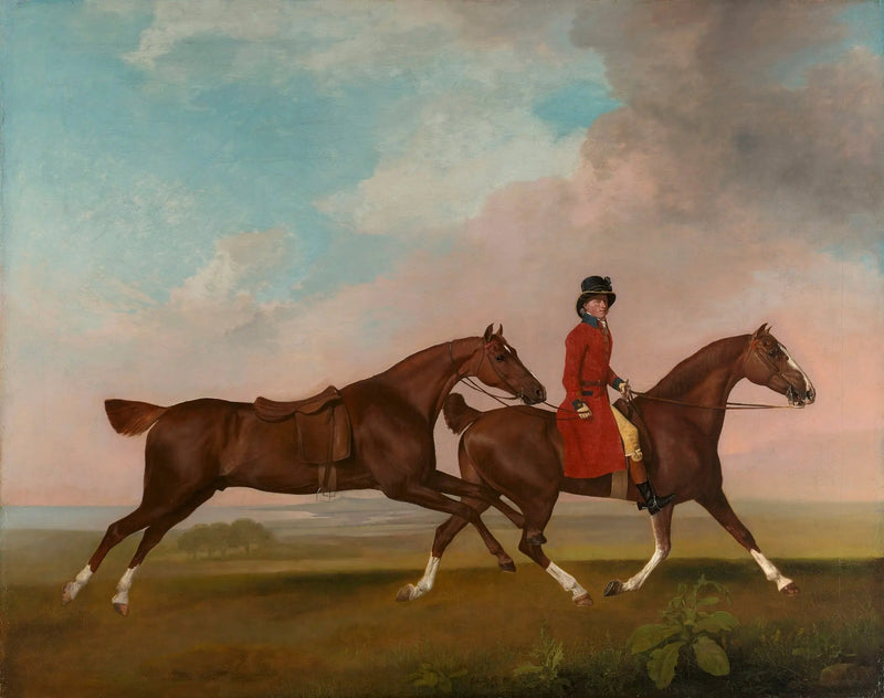 William Anderson kahdella satulaisella hevosella - George Stubbs