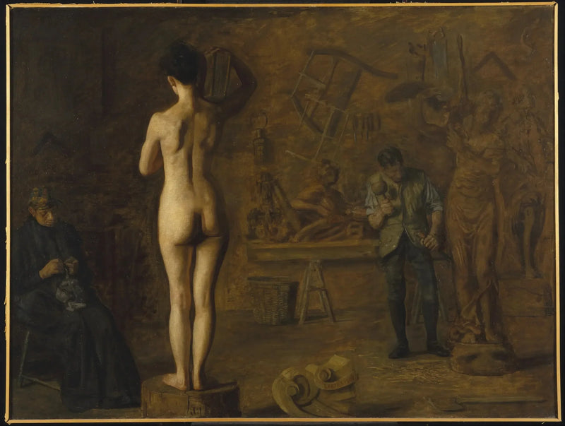William Rush veistäen Schuylkill-joen allegorisen figuurin - Thomas Eakins